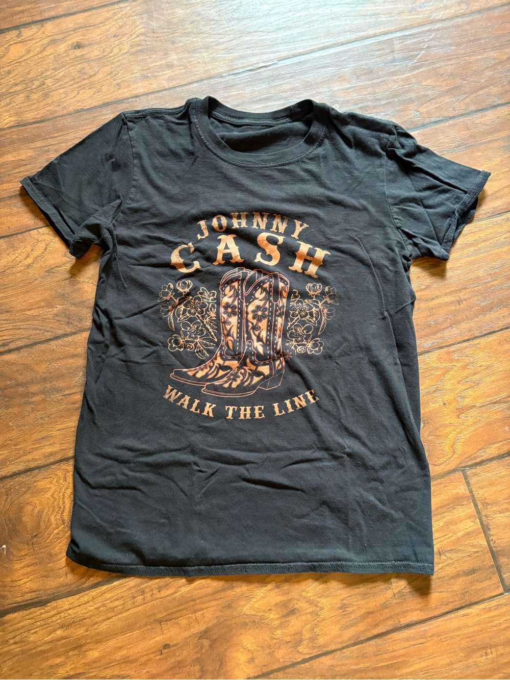 Johnny Cash Graphic Tee - Black with Copper Print